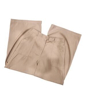 max studio london Khaki Wide Leg‎ Pants Size Large Partial Elastic Band
